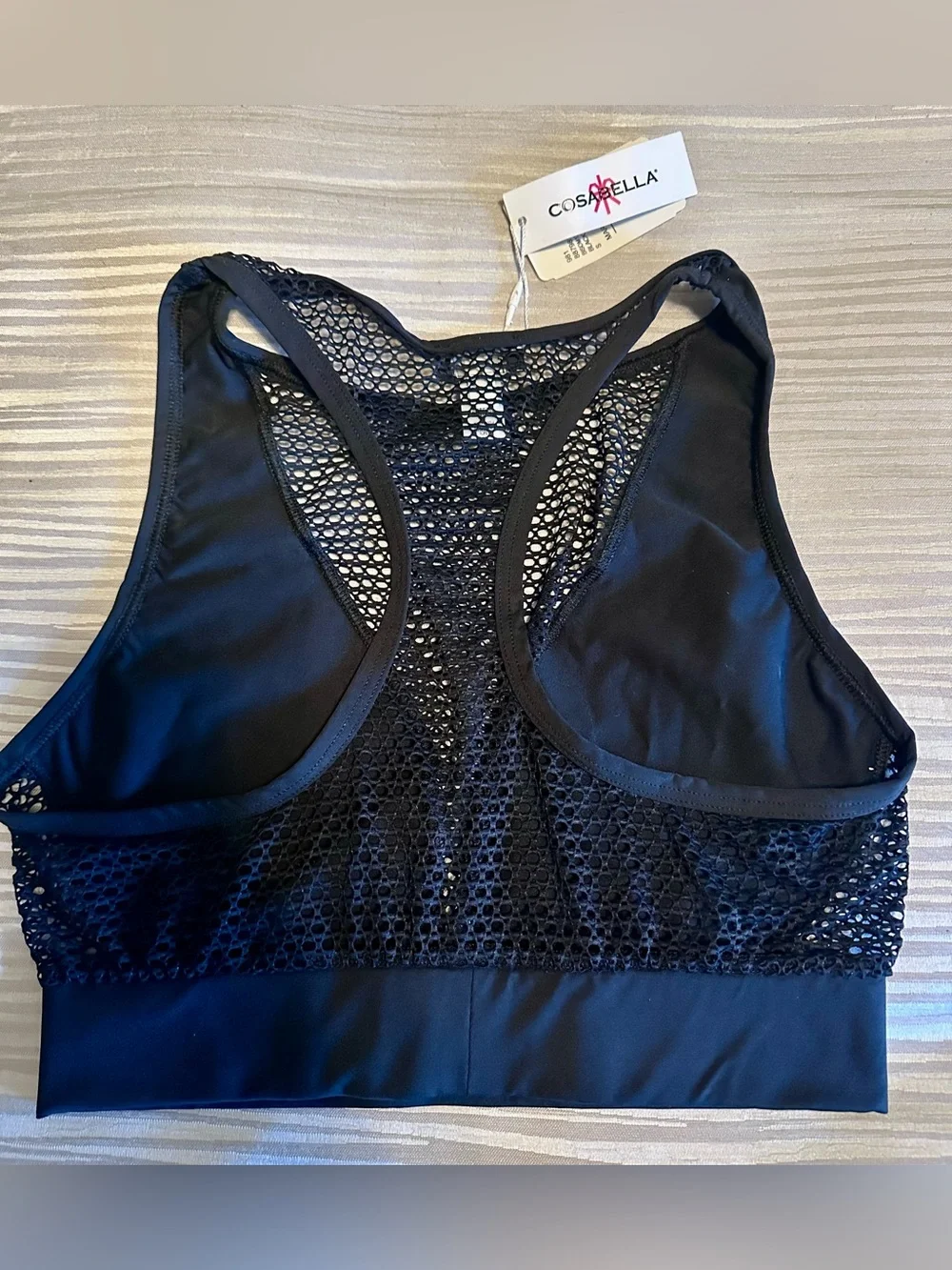 BNWT Cosabella Black Fishnet Mesh Bisou Bisou Move Bralette, Small, $74!